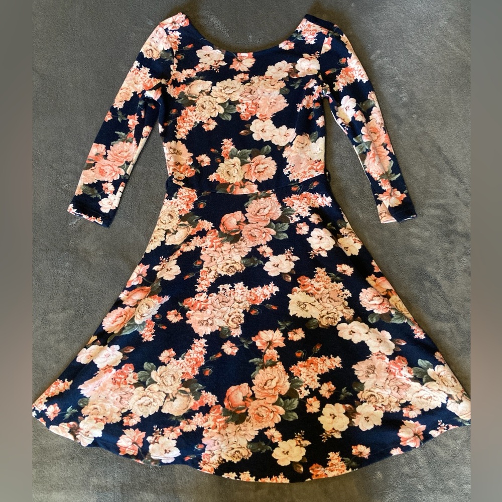 Floral 3/4 Sleeve Dress